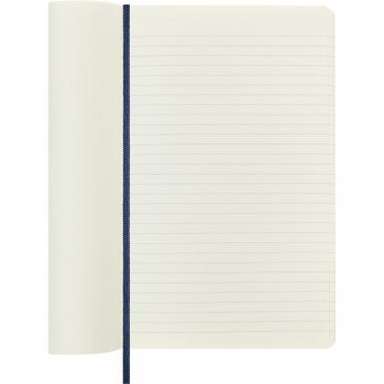 Блокнот А5 130*210 мм, 96 л., тонир., лин. "Classic Soft Large" интегральн. обл. полиуретан., на резинке, черный