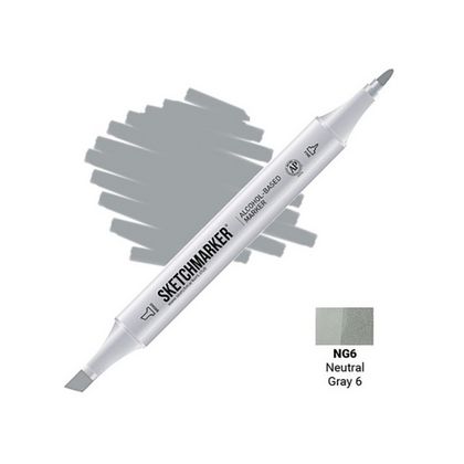 Маркер перм., худ. "Sketchmarker" двусторонний, NG6, серый нейтральный №6