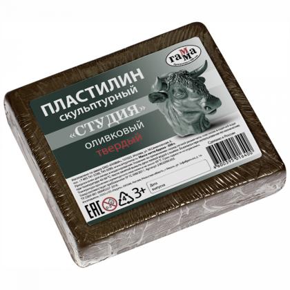 Пластилин скульптурный "Студия" белый твердый, 0,5 кг