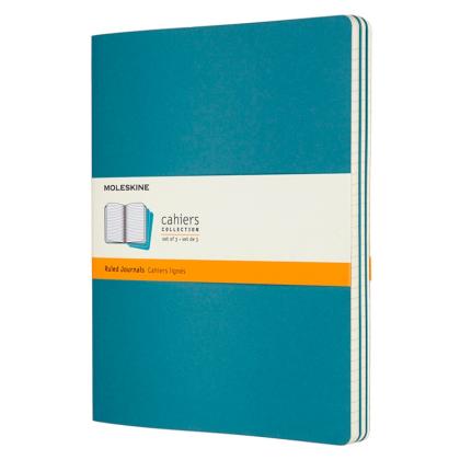 Блокнот А4- 190*250 мм, 60 л., лин. "Cahier Journal Xlarge" интегральн. обл. карт., 3 шт., голубой