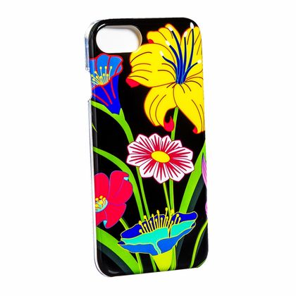Чехол-клипкейс д/iPhone 6S/7/8 "Cerisier" пласт., голубой/белый