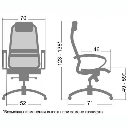 Кресло д/руководителя METTA SAMURAI K-1.04 эко.кожа, темно- коричн
