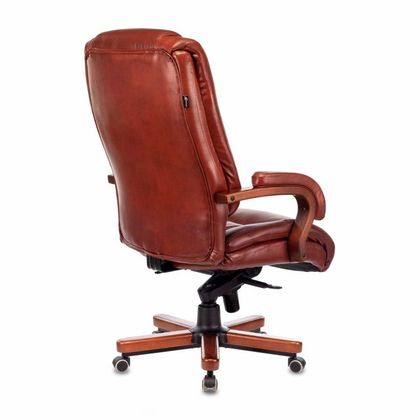 Кресло д/руководителя Бюрократ T-9925WALNUT/Black черный кожа крест.дерево