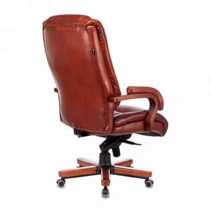 Кресло д/руководителя Бюрократ T-9925WALNUT нат. кожа, черный, крестов. металл/дерево