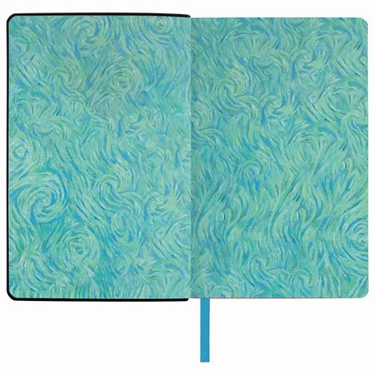 Ежедневник недатир. А5 138*213 мм, 272 стр., лин. "Van Gogh" интегральн. обл. эко-кожа, синий