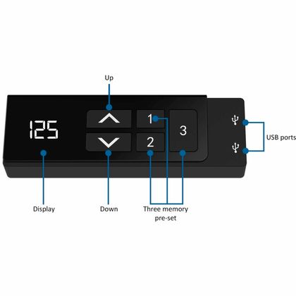 Стол с электроприводом двухмоторный WellDesk Flagman Bluetooth, цвет черный,столешница ДСП 1400х800х28, Дуб стирлинг 374 SWN, Блютуз