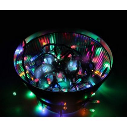 Гирлянда электрич. LED "Твинкл Лайт" 10 м, ПВХ, 220V, 80 LED, 8 реж. динам., т.-зеленый, тепл. белый