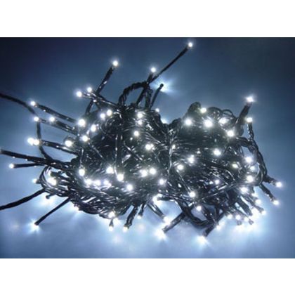 Гирлянда электрич. LED "Твинкл Лайт" 10 м, ПВХ, 220V, 80 LED, 8 реж. динам., т.-зеленый, тепл. белый