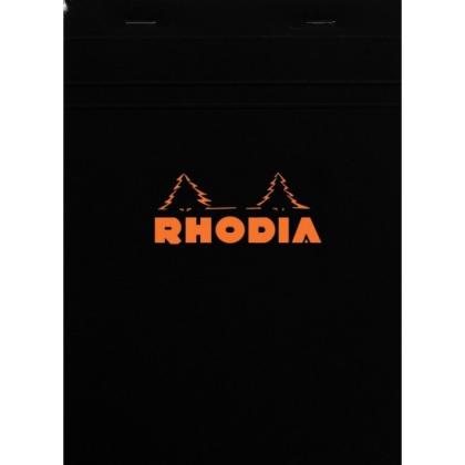 Блокнот А5 148*210 мм, 80 л., в клетку "Rhodia" скоба сверху, обл. карт., оранжевый