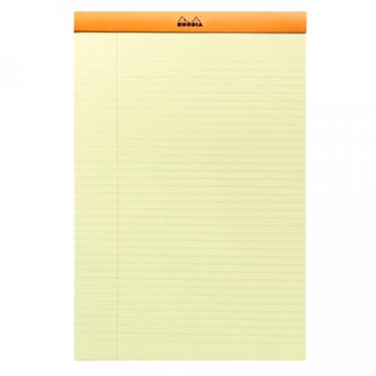 Блокнот А5 148*210 мм, 80 л., в клетку "Rhodia" скоба сверху, обл. карт., оранжевый