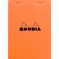 Блокнот А5 148*210 мм, 80 л., в клетку "Rhodia" скоба сверху, обл. карт., оранжевый