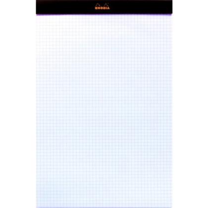 Блокнот А5 148*210 мм, 80 л., в клетку "Rhodia" скоба сверху, обл. карт., черный