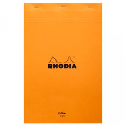 Блокнот А5 148*210 мм, 80 л., в клетку "Rhodia" скоба сверху, обл. карт., черный