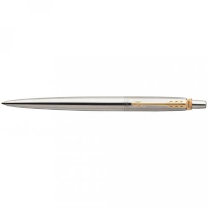 Ручка шарик/автомат "Jotter Stainless Steel GT" 1 мм, метал., подарочн. упак., серебристый/золотистый, стерж. синий