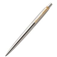 Ручка шарик/автомат "Jotter Stainless Steel GT" 1 мм, метал., подарочн. упак., серебристый/золотистый, стерж. синий