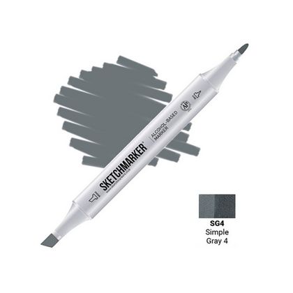 Маркер перм., худ. "Sketchmarker" двусторонний, WG4, серый теплый №4