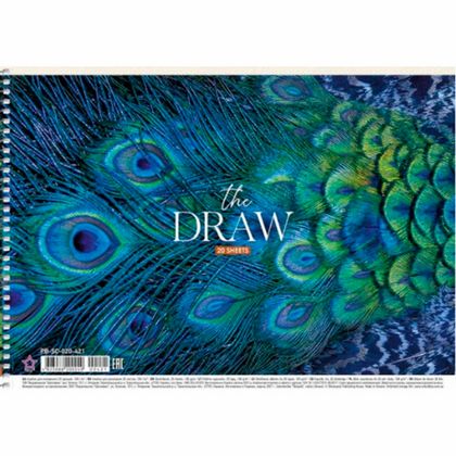 Альбом д/рисования A4 20 л. "The draw" на спирали, ассорти