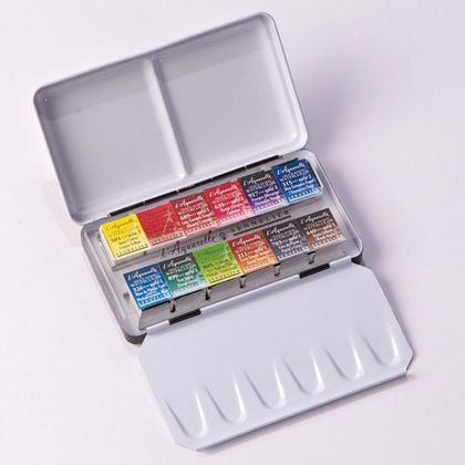 Краски акварельные "l’Aquarelle" набор 24 цв., полукюветы, металл. пенал