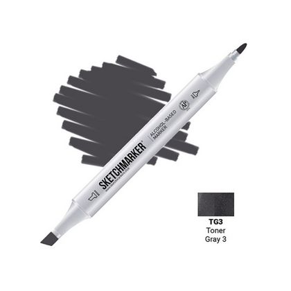 Маркер перм., худ. "Sketchmarker" двусторонний, TG3, серый тонированный №3