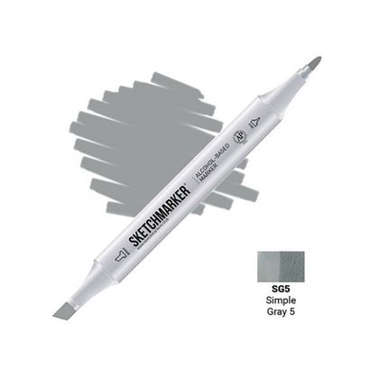 Маркер перм., худ. "Sketchmarker" двусторонний, SG5, серый простой №5