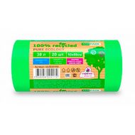 Мешки для мусора 30л 20шт/рулон ПВД Mirpack PURE ECOLOGY Био 30мкм 50*60см цв.зеленый