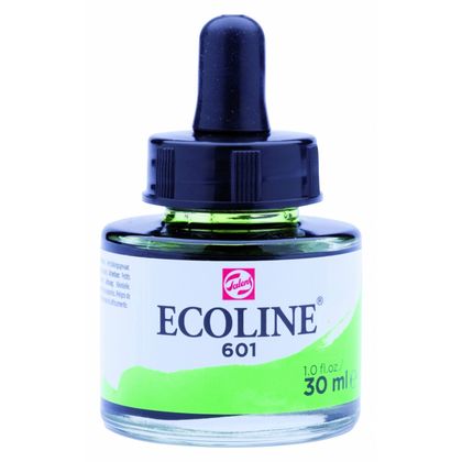 Краски жидкая акварель "ECOLINE" 601 зелёный светлый 30 мл.