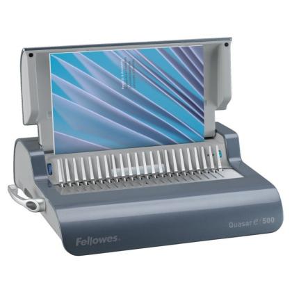 перфобиндер Fellowes® QUASAR-E электрический на пласт. пружину, сшивает до 500