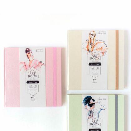 Скетчбук для маркеров "Fashion" 20*20 см, 75 г/м2, 80 л., розовый