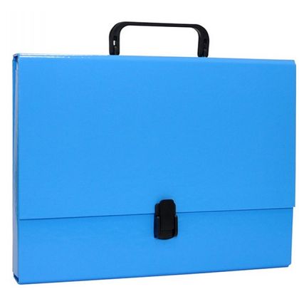 портфель с ручкой, голубой, картон