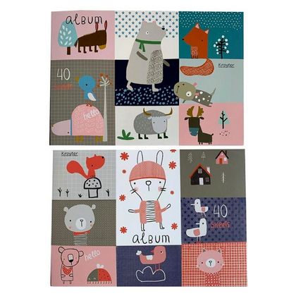 Альбом д/рисования A4 40 л. "Animals" на склейке, ассорти