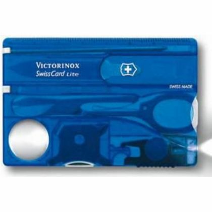 Мультиинструмент "SwissCard Lite 0.7333.T3" пласт./метал., 13 функц., подарочн. упак., черный полупрозрачный