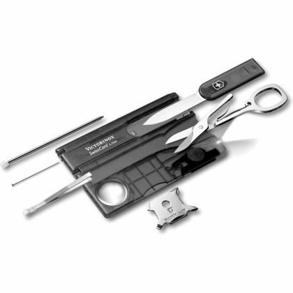 Мультиинструмент "SwissCard Lite 0.7333.T3" пласт./метал., 13 функц., подарочн. упак., черный полупрозрачный