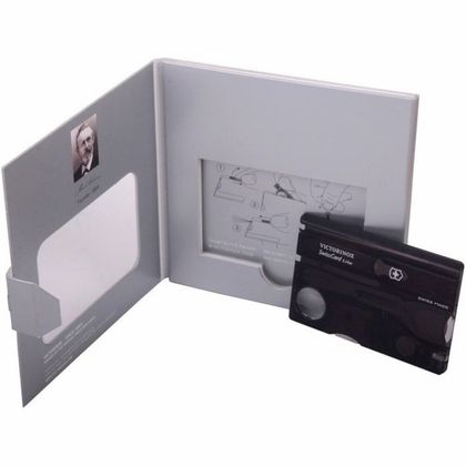 Мультиинструмент "SwissCard Lite 0.7333.T3" пласт./метал., 13 функц., подарочн. упак., черный полупрозрачный