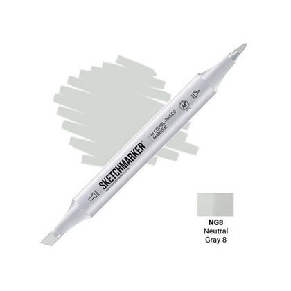 Маркер перм., худ. "Sketchmarker" двусторонний, NG8, серый нейтральный №8