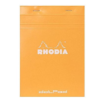 Блокнот А5 148*210 мм, 80 л., в точку "Rodia" скоба сверху, оранжевый