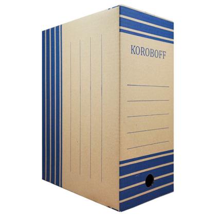 Коробка архивная 80 мм "Koroboff" бурый/синий