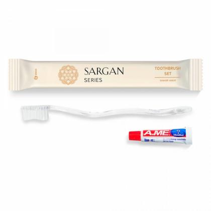 Набор зубной Sargan (щетка 18см + паста 6г), флоу-пак 
