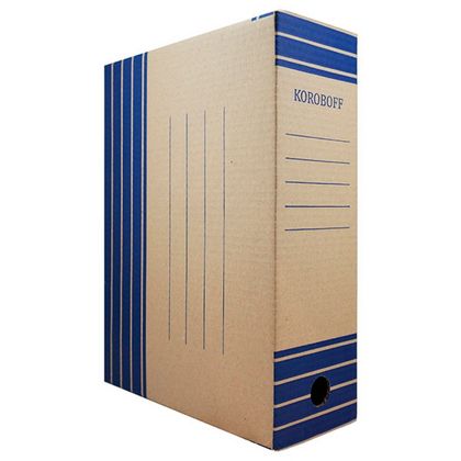 Коробка архивная 100 мм. Koroboff бурый/синий