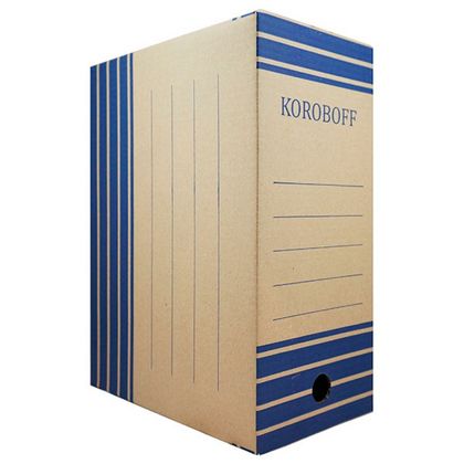 Коробка архивная 100 мм. Koroboff бурый/синий