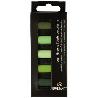 Пастель мягкая "Rembrandt Half Pastel" набор, 5 цв., зеленые