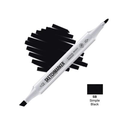 Маркер перм., худ. "Sketchmarker" двусторонний, SB, черный простой