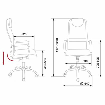 Кресло д/руководителя Бюрократ KB-9N/BLACK TW-01 TW-11, крест. хром, сетка, черный