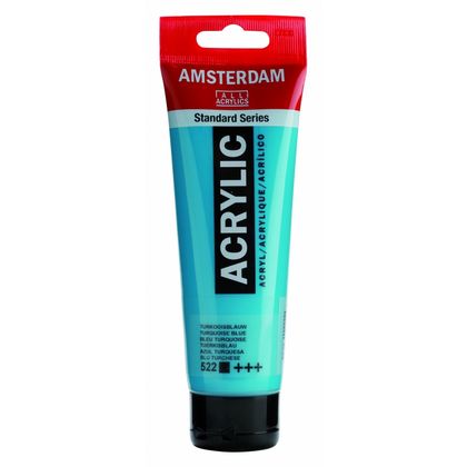 Краски акриловые "Amsterdam" 522 бирюзовый синий, 120 мл., туба