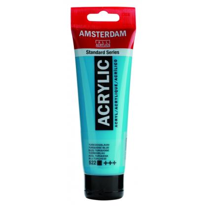 Краски акриловые "Amsterdam" 522 бирюзовый синий, 120 мл., туба