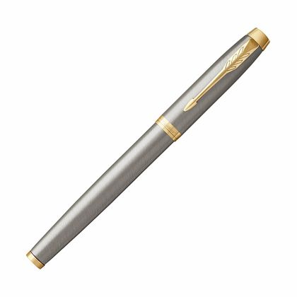 Ручка роллер "IM Brushed Metal GT" 0,5 мм, метал., подарочн. упак., золотистый, стерж. черный