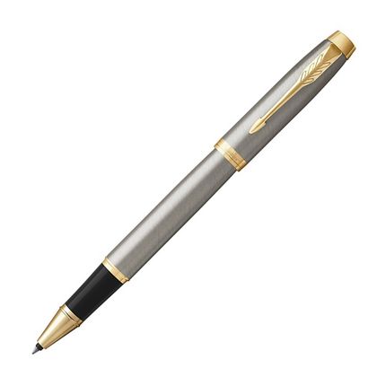 Ручка роллер "IM Brushed Metal GT" 0,5 мм, метал., подарочн. упак., золотистый, стерж. черный