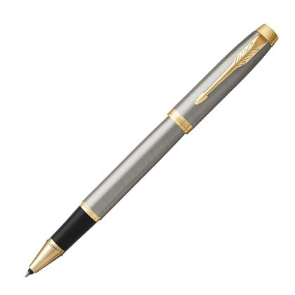 Ручка роллер "IM Brushed Metal GT" 0,5 мм, метал., подарочн. упак., золотистый, стерж. черный