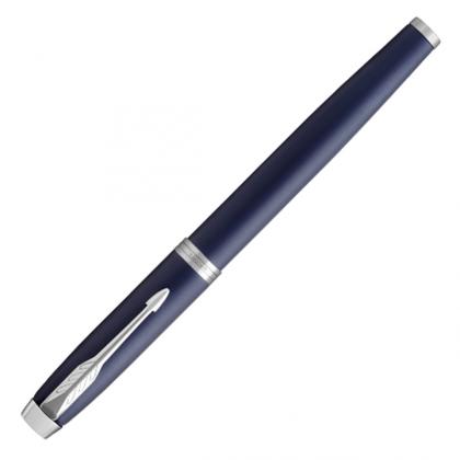 Ручка перьевая F "IM Matte Blue CT" метал., подарочн. упак., синий/серебристый, патрон синий