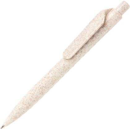 Ручка шарик/автомат "Wheat Straw" 1,0 мм, пласт. биоразлаг., белый, стерж. синий