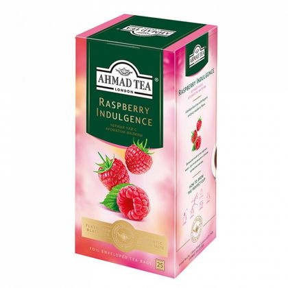 Чай "Ahmad Tea" 25 пак*1,5 гр., черный, со вкусом и ароматом малины, Raspberry Indulgence